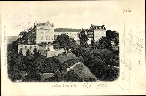 Ak Pirna an der Elbe, Schloss Sonnenstein