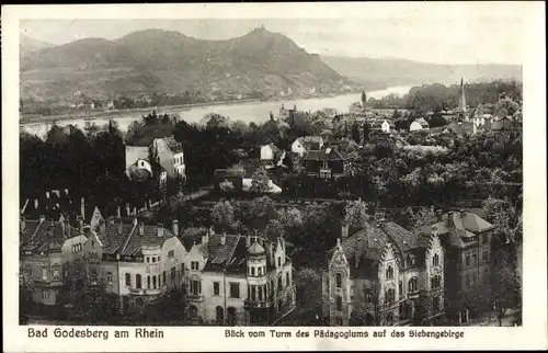 Ak Bad Godesberg Bonn am Rhein, Blick vom Turm des Pädagogiums auf das Siebengebirge