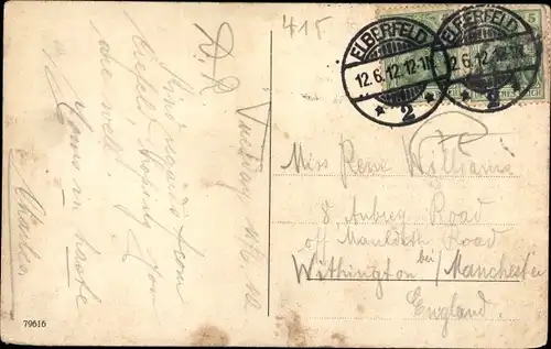 Ak Krefeld am Niederrhein, Ostwall mit Kaiserl. Postamt