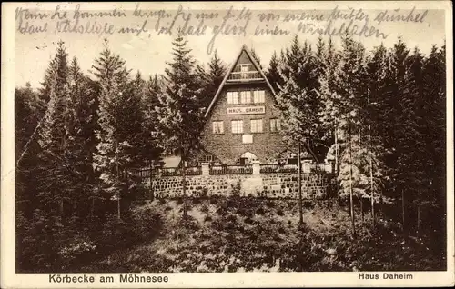 Ak Körbecke Möhnesee in Nordrhein Westfalen, Haus Daheim