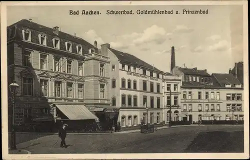 Ak Aachen in Nordrhein Westfalen, Schwertbad, Goldmühlenbad u. Prinzenbad