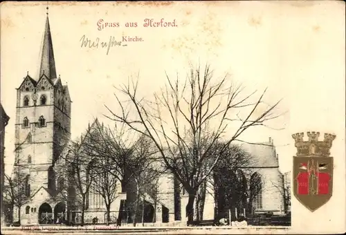 Ak Herford in Westfalen, Kirche, Wappen