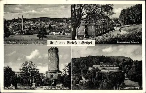 Ak Bethel Bielefeld in Nordrhein Westfalen, Krankenhaus Samaria, Burghof Sparrenburg, Johannisberg