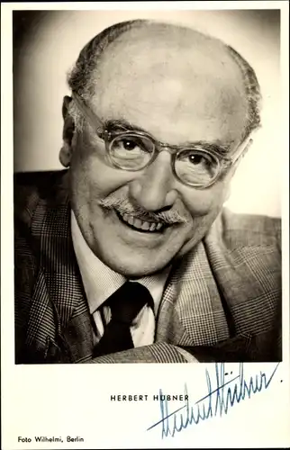 Ak Schauspieler Herbert Hübner, Portrait, Autogramm