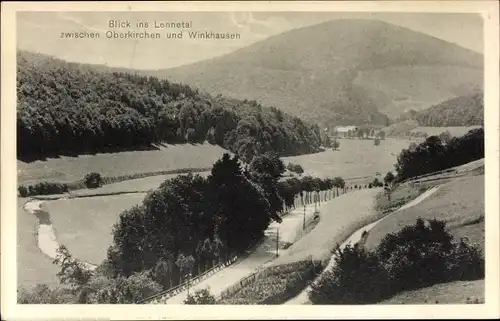 Ak Oberkirchen Schmallenberg im Sauerland, Blick ins Lennetal, Winkhausen