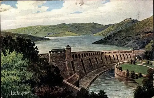 Ak Waldeck am Edersee Hessen, Edertalsperre