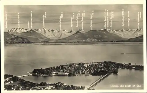 Ak Lindau am Bodensee Schwaben, Panorama