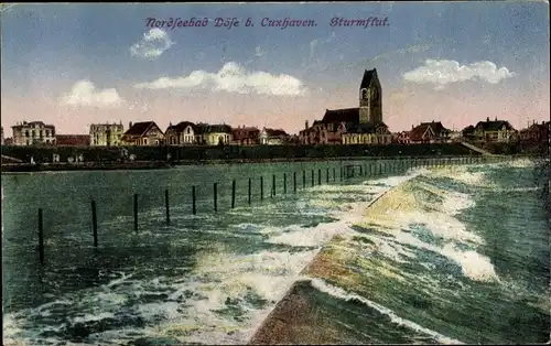 Ak Nordseebad Döse Cuxhaven, Sturmflut