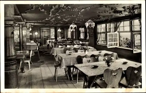 Ak Glottertal im Schwarzwald, Gasthaus zum Engel, Speiseraum