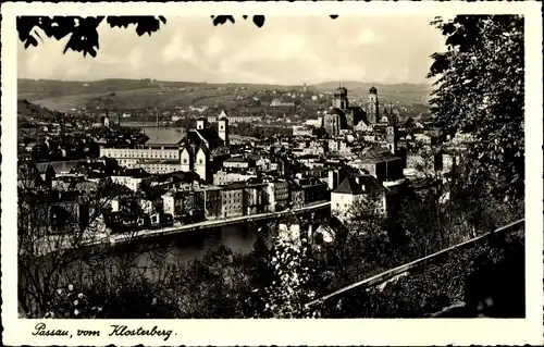 Ak Passau in Niederbayern, Blick vom Klosterberg