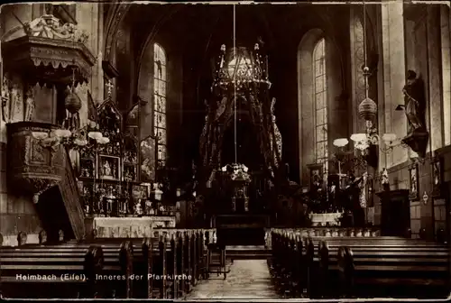 Ak Heimbach in der Eifel, Inneres der Pfarrkirche, Kanzel