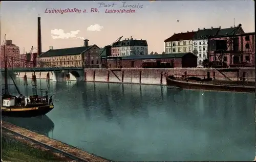 Ak Ludwigshafen am Rhein, Luitpoldhafen