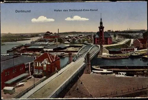 Ak Dortmund im Ruhrgebiet, Hafen, Dortmund-Ems-Kanal