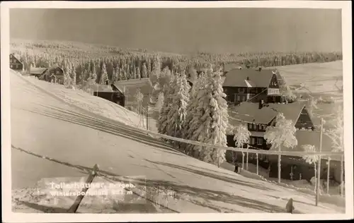 Foto Ak Tellerhäuser Breitenbrunn Erzgebirge, Winteransicht