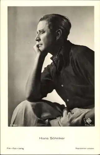 Ak Schauspieler Hans Söhnker, Portrait im Profil