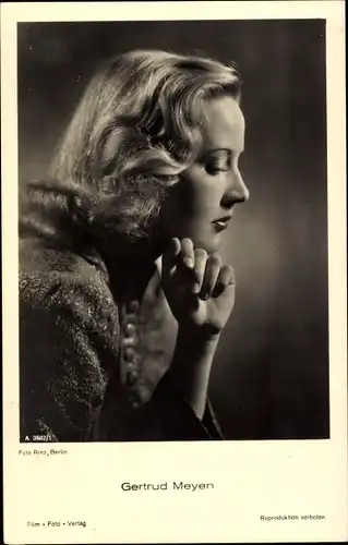 Ak Schauspielerin Gertrud Meyen, Portrait, Seitenprofil
