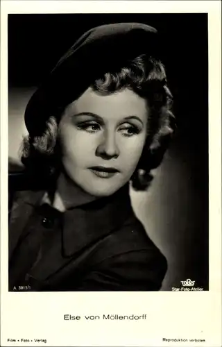 Ak Schauspielerin Else von Möllendorff, Portrait mit Mütze