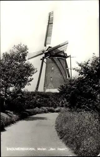 Ak Brouwershaven Zeeland, Molen den Haan