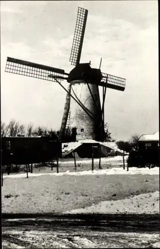 Ak Terneuzen Zeeland Niederlande, Molen Zoutespui, halfweg hoofdweg Terneuzen-Axel