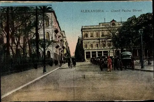 Ak Alexandria Ägypten, Cherif Pacha Street