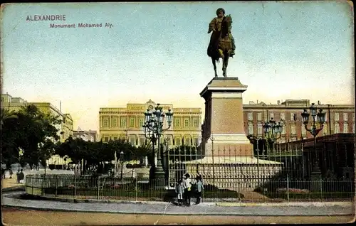 Ak Alexandria Ägypten, Monument Mohamed Aly