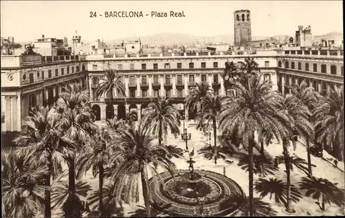 Ak Barcelona Katalonien Spanien, Plaza Real