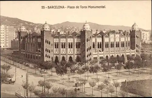 Ak Barcelona Katalonien Spanien, Plaza de Toros Monumental