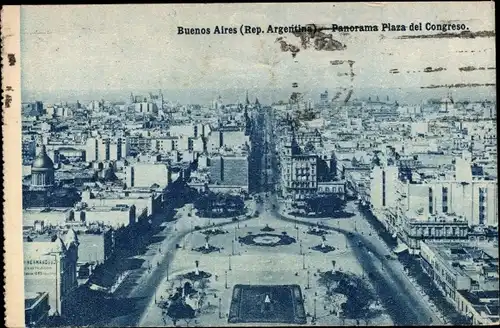 Ak Buenos Aires Argentinien, Panorama Plaza del Congreso
