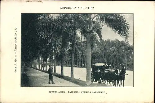 Ak Palermo Buenos Aires Argentinien, Avenida Sarmiento