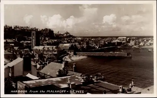 Ak St Ives Cornwall England, Harbour from the Malakoff