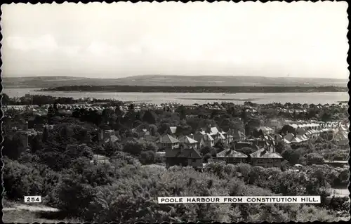 Ak Poole Dorset England, Harbour from Constitution Hill