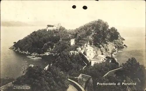 Ak Portofino Liguria, Promontorio, Blick aus der Vogelschau
