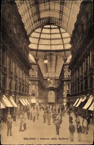 Ak Milano Mailand Lombardia, Interno della Galleria
