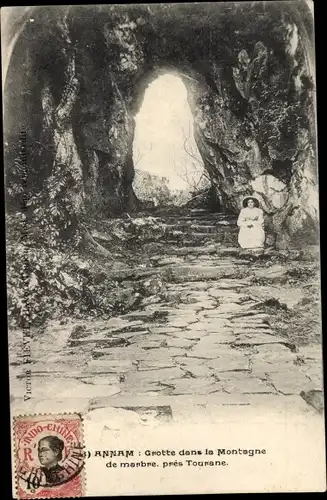 Ak Da Nang Tourane Vietnam, Grotte dans la Montagne de marbre