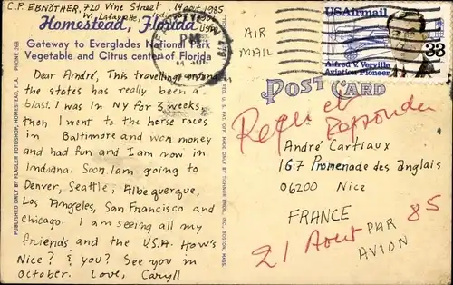 Ak Homestead Florida USA, Krome Avenue, Gateway to Florida Keys, Tankstelle