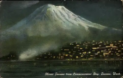 Ak Tacoma Washington USA, Mount Tacoma from Commencement Bay