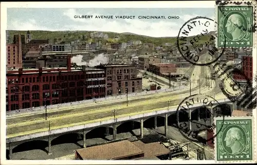 Ak Cincinnati Ohio USA, Gilbert Avenue Viaduct