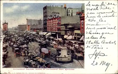 Ak Chicago Illinois USA, Haymarket Square, Scene of Haymarket Riot