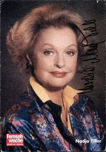 Ak Schauspielerin Nadja Tiller, Autogramm