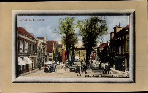 Passepartout Ak Maassluis Südholland, Markt
