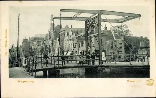 Ak Maassluis Südholland, Wagenbrug