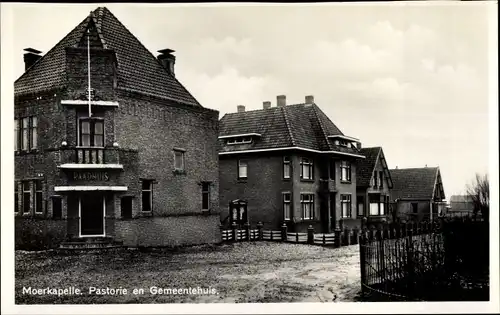 Ak Moercapelle Moerkapelle Südholland, Pastorie en Gemeentehuis