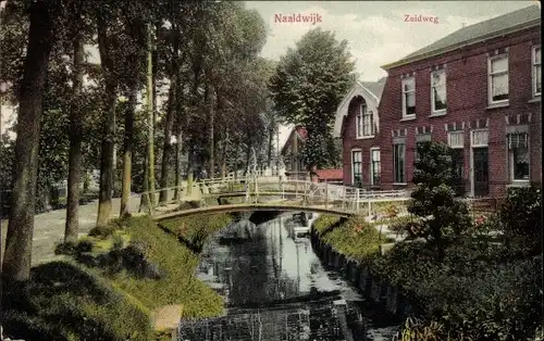 Ak Naaldwijk Südholland, Zuidweg, Brücke