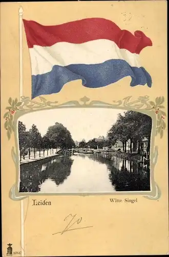 Passepartout Ak Leiden Südholland Niederlande, Witte Singel