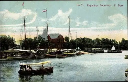 Ak Tigre Argentinien, Flusspartie, Boote