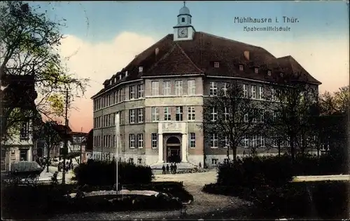 Ak Mühlhausen in Thüringen, Knabenmittelschule