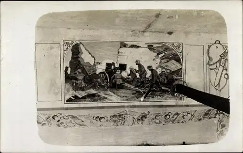 Foto Ak Deutsche Soldaten, Kanone, 1. WK