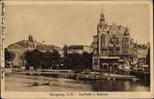Ak Kaliningrad Königsberg Ostpreußen, Stadthalle und Bellevue