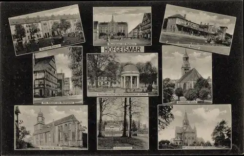 Ak Hofgeismar in Hessen, Dragoner Kaserne, Marktplatz, Neustädter Kirche, Gesundbrunnen