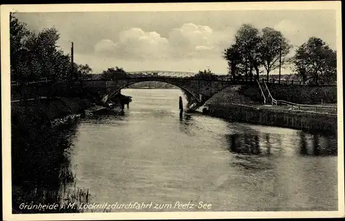 Ak Grünheide in der Mark, Löcknitzdurchfahrt zum Peetzsee